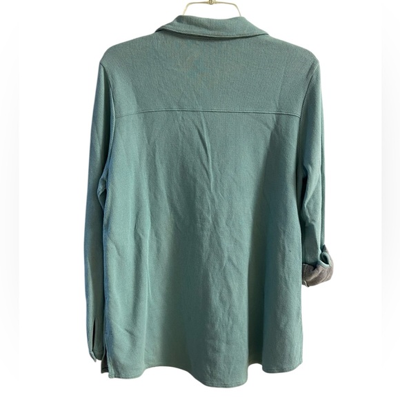 Soft Surroundings Sydney Tunic Top Light Green Cotton Large - Picture 2 of 7